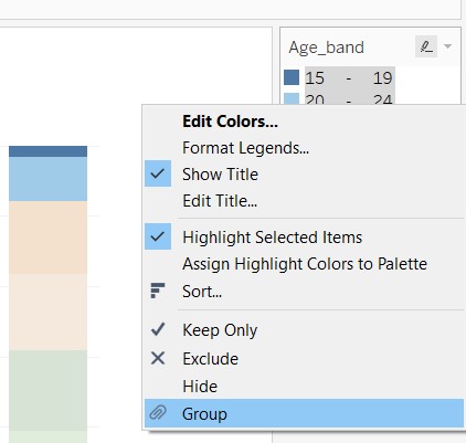 Creating a group from the legend card