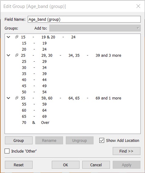Creating groups for Age_band